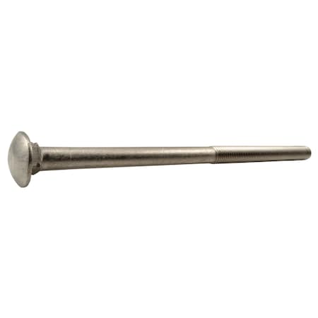 Carriage Bolt, Square Neck, 11 (Coarse), 12 in L, 18-8 Stainless Steel, 5 PK